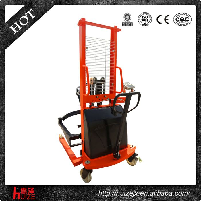 半電動(dòng)稱(chēng)重油桶車(chē)（夾鐵桶，手搖翻轉倒料）