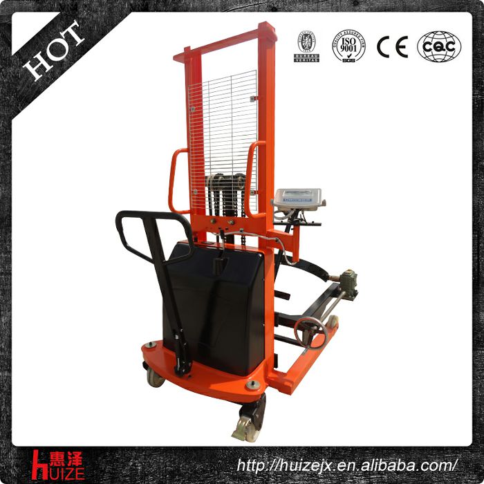 半電動(dòng)稱(chēng)重油桶車(chē)（夾鐵桶，手搖翻轉倒料）